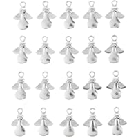 P Prettyia 20 Piezas Colgante de Abalorios Patrón de Ángel de Aleación Accesorios para Fabricación de Bisutería - Bronce…